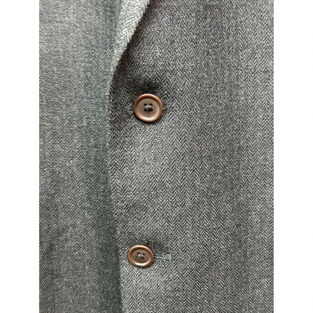 Nautica Mens 46L Wool Cashmere Herringbone‎ Blazer Charcoal Grey Sport Coat USA
